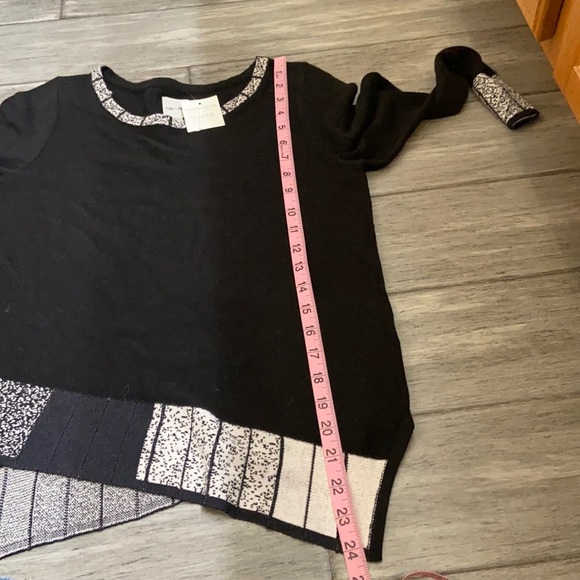 NIC+ZOE Stand Out Sweater | Black Knit Pleated Sparkle Holiday Cocktail - Picture 9 of 9